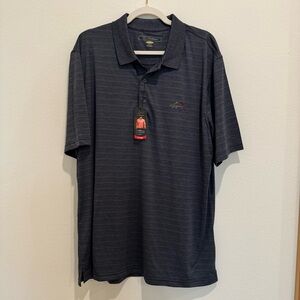 NWT Greg Norman Collection Striped Black Polo Shirt